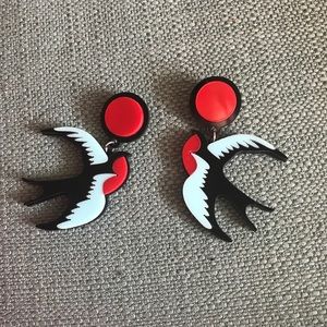 Rockabilly swallow earrings